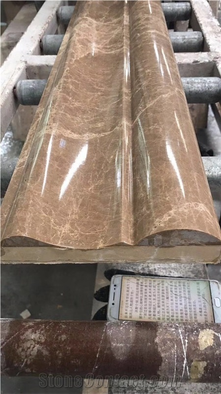Emperador Light Marble Dome Molding, Wall Lines