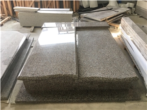 G361 China Wulian Flower Red Granite Gravestone
