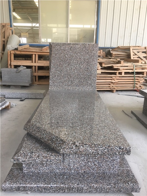 G361 Wulian Red Flower Granite Double Headstone, Monuments