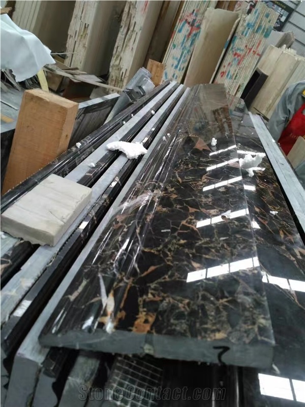 Gold Portoro Marble Ogee Molding, Wall Border Line