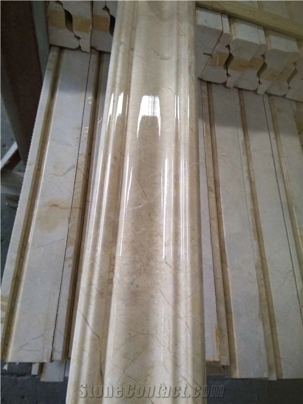Golden Leaf Cream Marble Building Material Molding