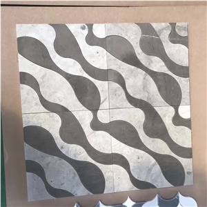 Grafitti Brown Marble String Rope Mosaic Art Hotel Project