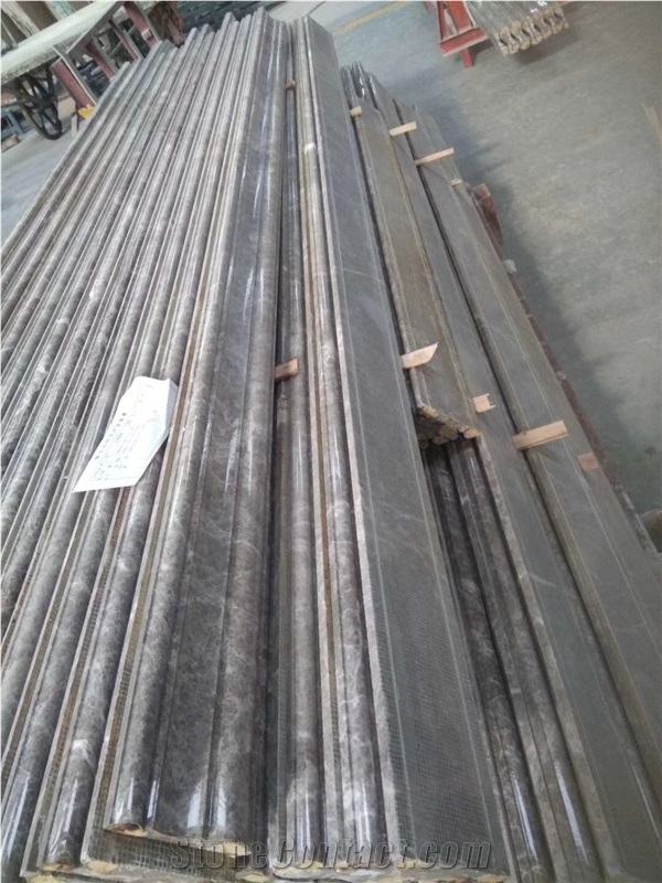 Hermes Grey Turkey Marble Polished Molding, Lines