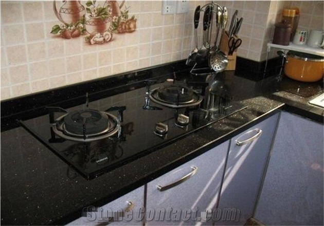 India Black Galaxy Star Granite Floor Tile,Slab