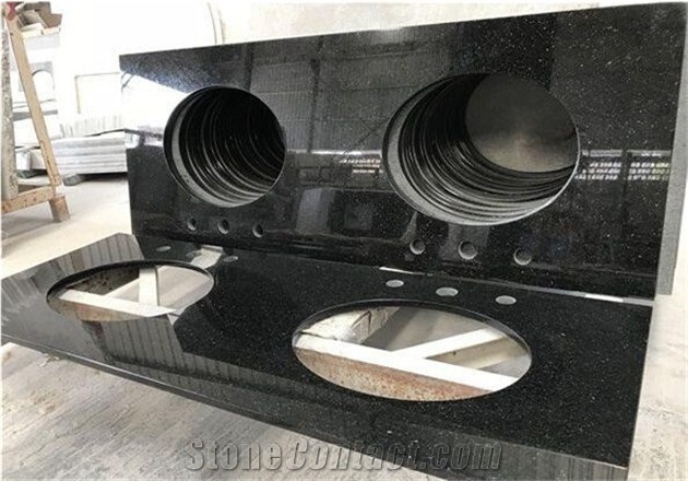 India Black Galaxy Star Granite Floor Tile,Slab