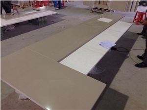 Milky Brown Quartz Stone Kitchen Countertop
