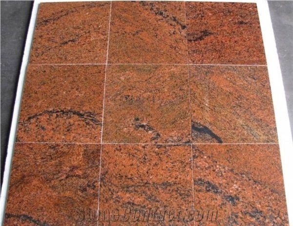 Multicolor Red Granite Floor Tile, Wall Panel