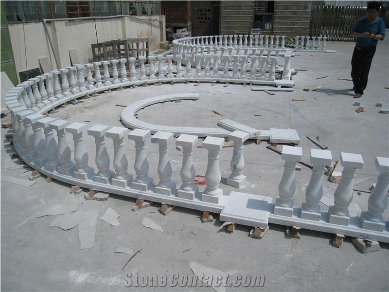 Oriental White Marble Balcony Balustrade & Railing