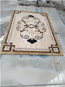 Royal Botticino Beige Marble Lobby Floor Waterjet