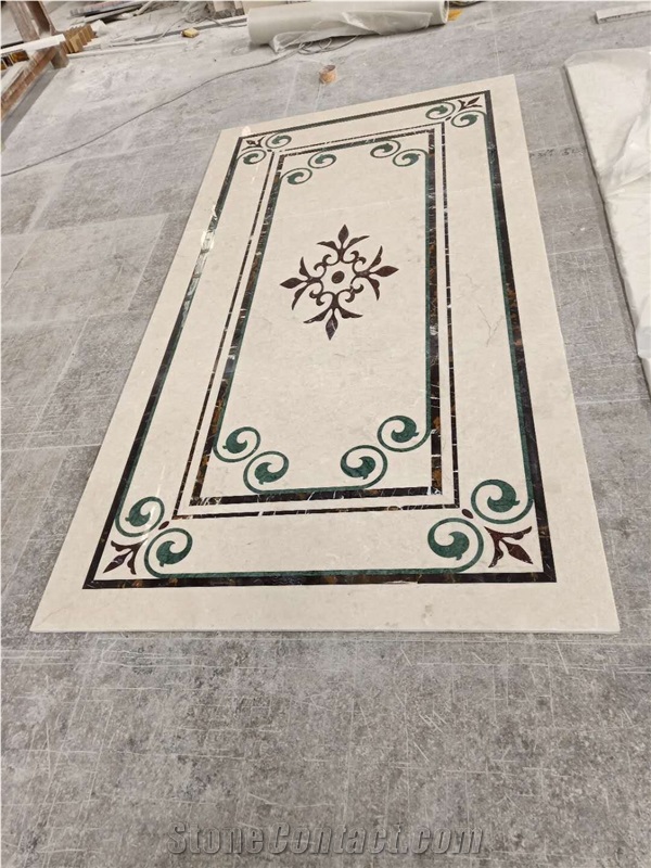 Royal Botticino Beige Marble Lobby Floor Waterjet