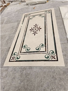 Royal Botticino Beige Marble Lobby Floor Waterjet