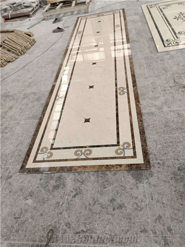 Royal Botticino Beige Marble Lobby Floor Waterjet