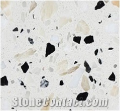 Sf-005 Beige Black Crystal Floor Wall Terrazzo Tile