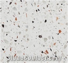 Sf-G006 White Floor Wall Terrazzo Stone Slab Tile