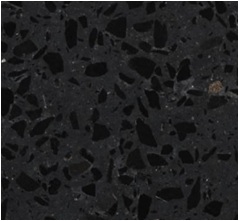 Sf-U006 Absolute Black Glass Chips Terrazzo Tile