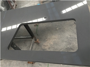 Solid Surafce Grey Quartz Stone Kitchen Bar Top