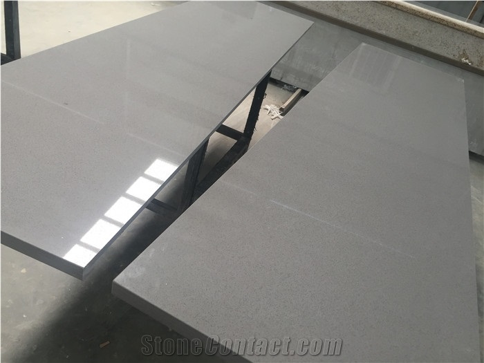 Solid Surafce Grey Quartz Stone Kitchen Countertop
