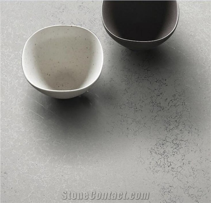 Solid Surface Concrete Looking Silver Grey Quartz Countertops