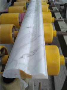 Solid Surface White Marble Dome Molding Border Line