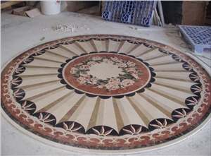 Sunny Beige Marble Modern Design Floor Carpet Medallions