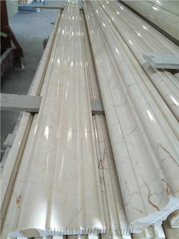 Turkey Cream Rose Marble Polished Border Lines