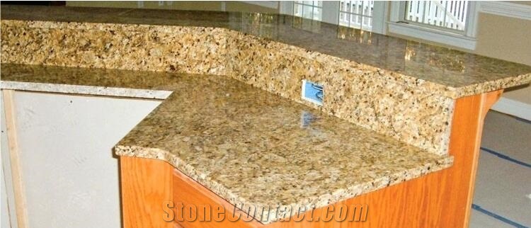 Venetian Gold Granite Tile, Brazil Yellow Stone