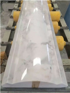 Volakas White Marble Polished Solid Surface Border Lines