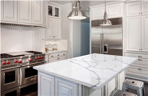 White Calacatta Quartz Countertops For Interior