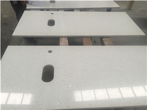 White Diamond Engineered Quartz Stone Island Top