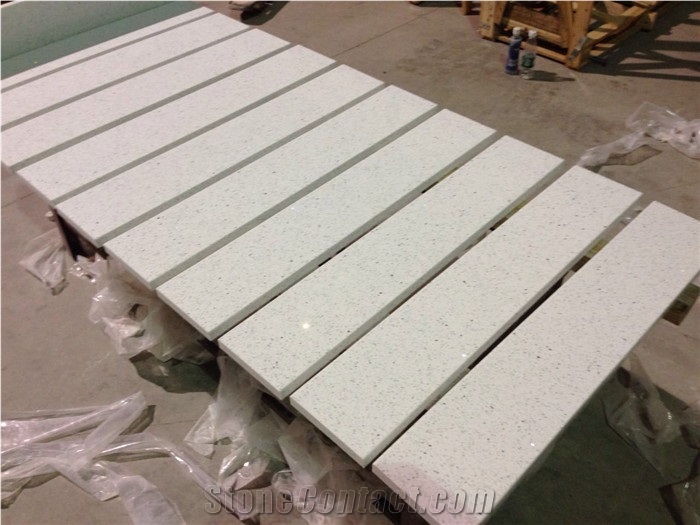 White Diamond Engineered Quartz Stone Island Top