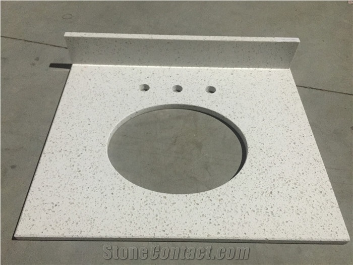 White Diamond Engineered Quartz Stone Island Top