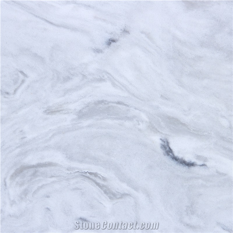 White Fusion Quartz Stone Commercial Countertop