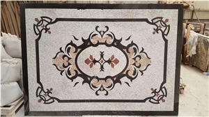 White Granite Floor Waterjet Rectangle Medallions White Granite Floor Waterjet Rectangle Medallions