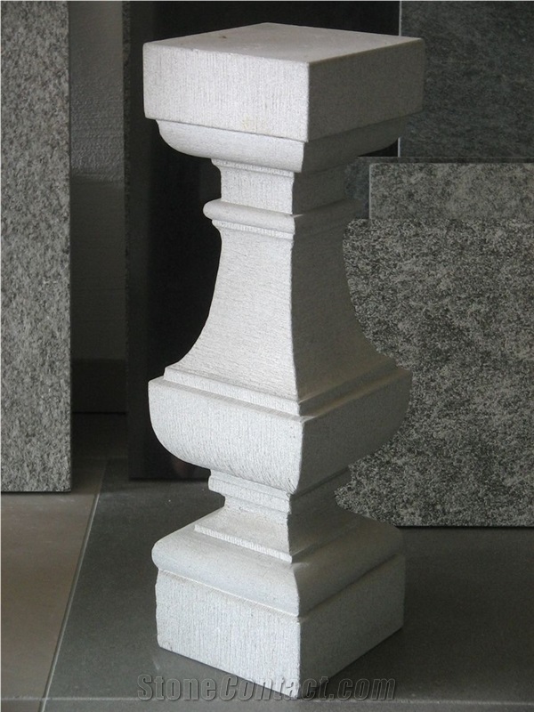 White Limestone Coral Stone Chiseled Carved Balustrade