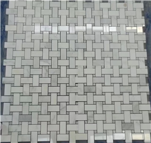 White Marble Basketweave Mosaic Tile Walling White Marble Basketweave Mosaic Tile Walling