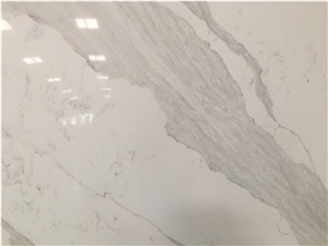 White Marble Look Quartz Stone Slab Bookmatch