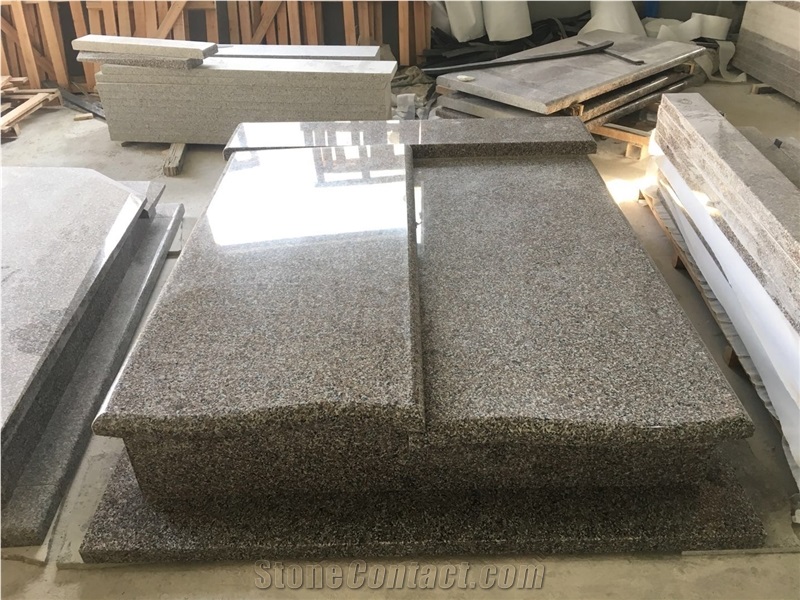 Wulian Flower Red Granite Mounment / Tomstone