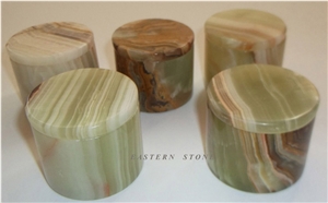 Jars Onyx Pink Stone Candle Jars, T-Light Holder