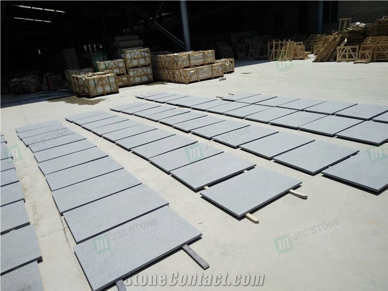 Dark Grey G654 Flamed Tiles In Stock