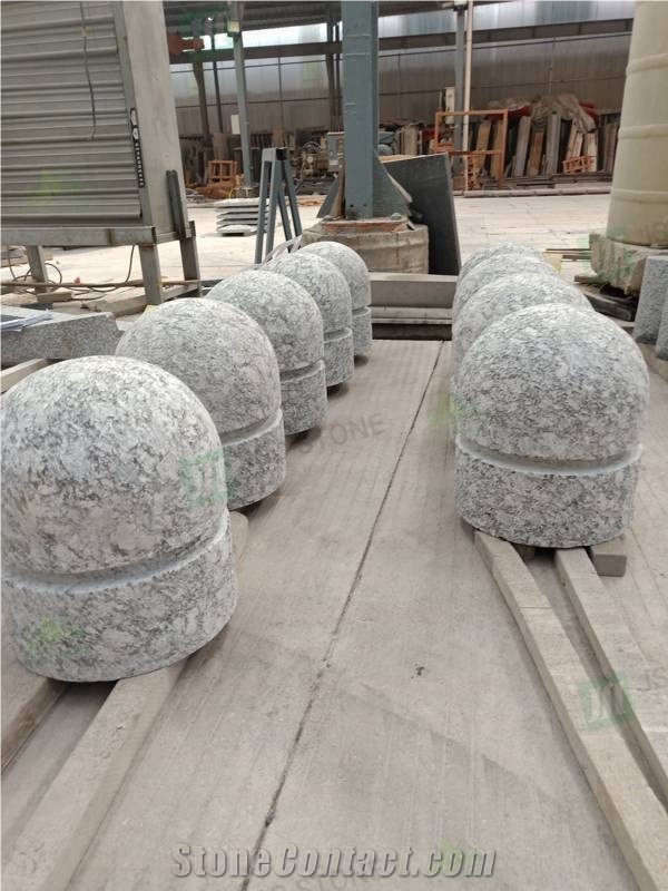 Spray White Granite Car Stop Stone for Parking
