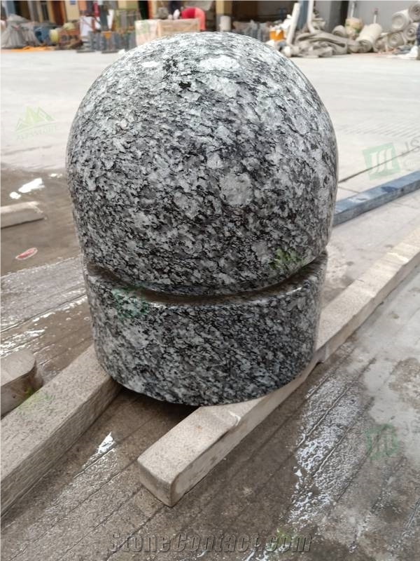 Spray White Granite Car Stop Stone for Parking