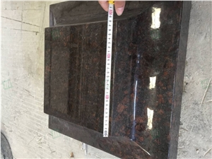 Tan Brown Granite Round Cast Stone Pillar Caps