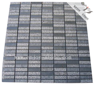 Basalt Bathroom Linear Strips Mosaic Art