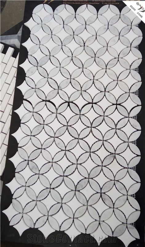 Bathroom Hexagon Carrara White Marble Tiles