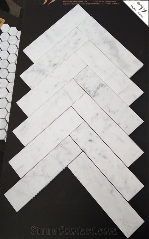 Bathroom Hexagon Carrara White Marble Tiles