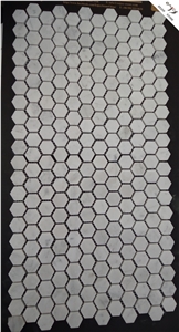 Carrara White Marble Hexagon Backsplash Mosaic