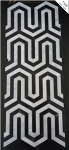 Crystal White Marble Mosaic , Nero Margiua Marble