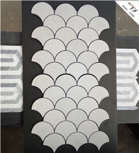 Crystal White Marble Mosaic , Nero Margiua Marble