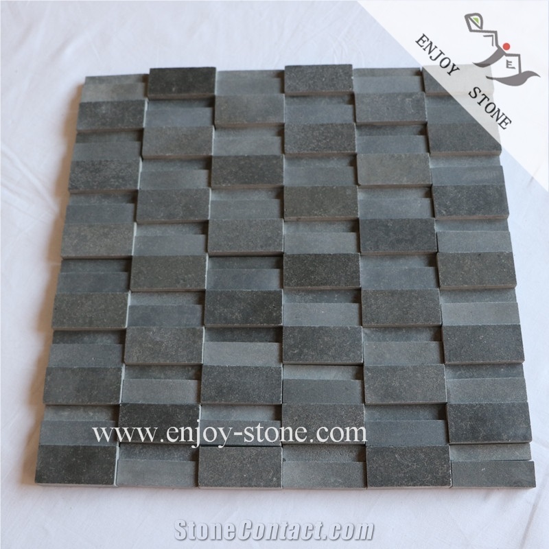 Diamond Grey Andesite Floor Mosiac Art