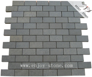 Diamond Grey Andesite Floor Mosiac Art